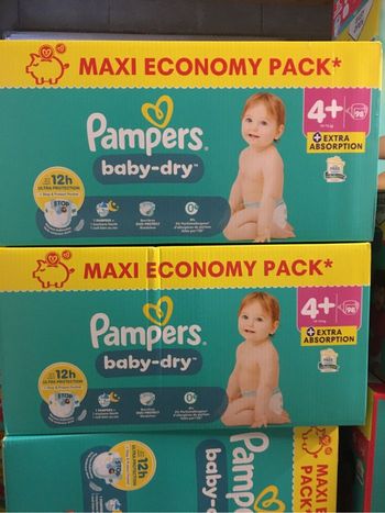 196 couches Pampers baby dry taille 4+