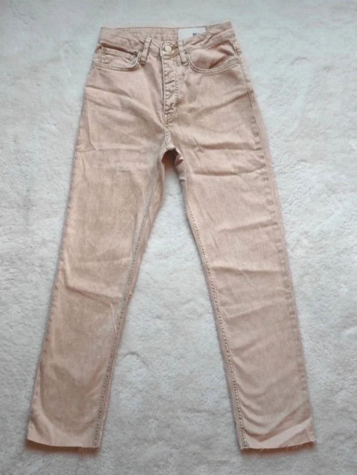 Magnifique jean Reiko neuf beige pêche W23 taille haute