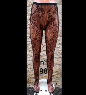 Collant résille motif fantaisie