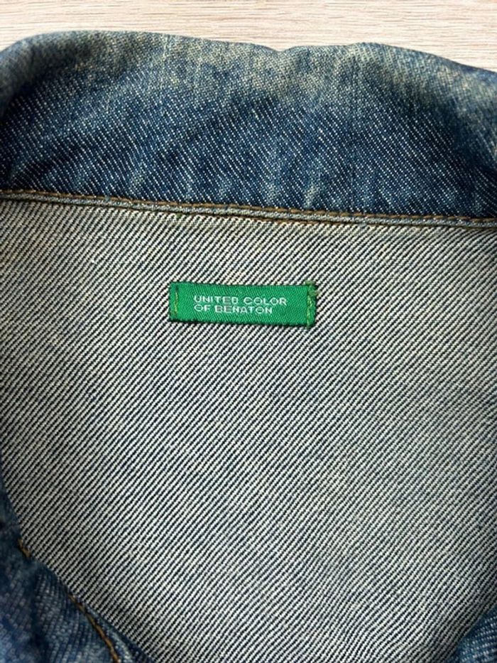 Veste en Jean Vintage Benetton Denim Bleu Brut – Taille M - photo numéro 4