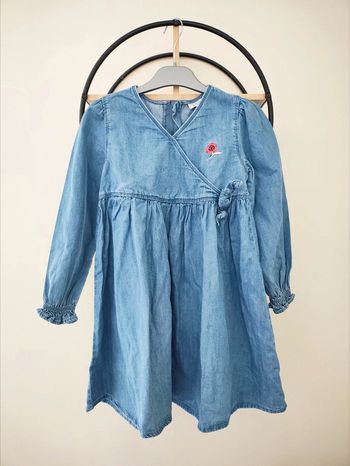 8 ans robe en jean effet delavee tape a l'oeil