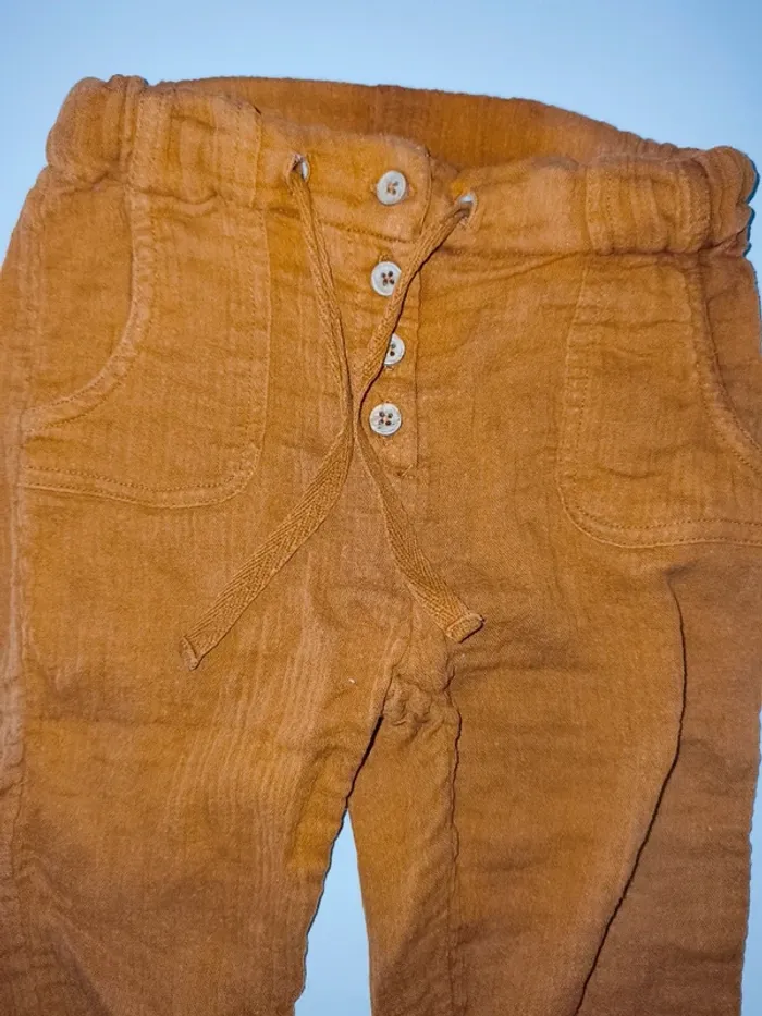 Pantalon léger été matière lin 12 mois excellent état bout'chou - photo numéro 2