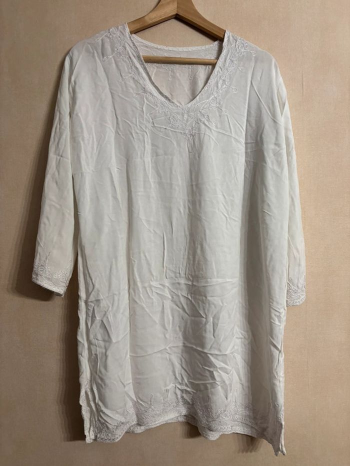 Haut Djellaba blanche taille unique