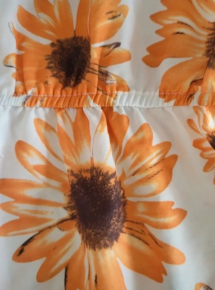 Combi short imprimé tournesols jaune orange Shein Taille XL ou 42 - photo numéro 4