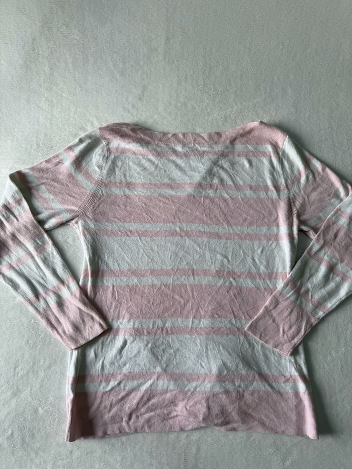 Pull rayé rose et blanc Tommy Hilfiger femme taille M en très bon état - photo numéro 4