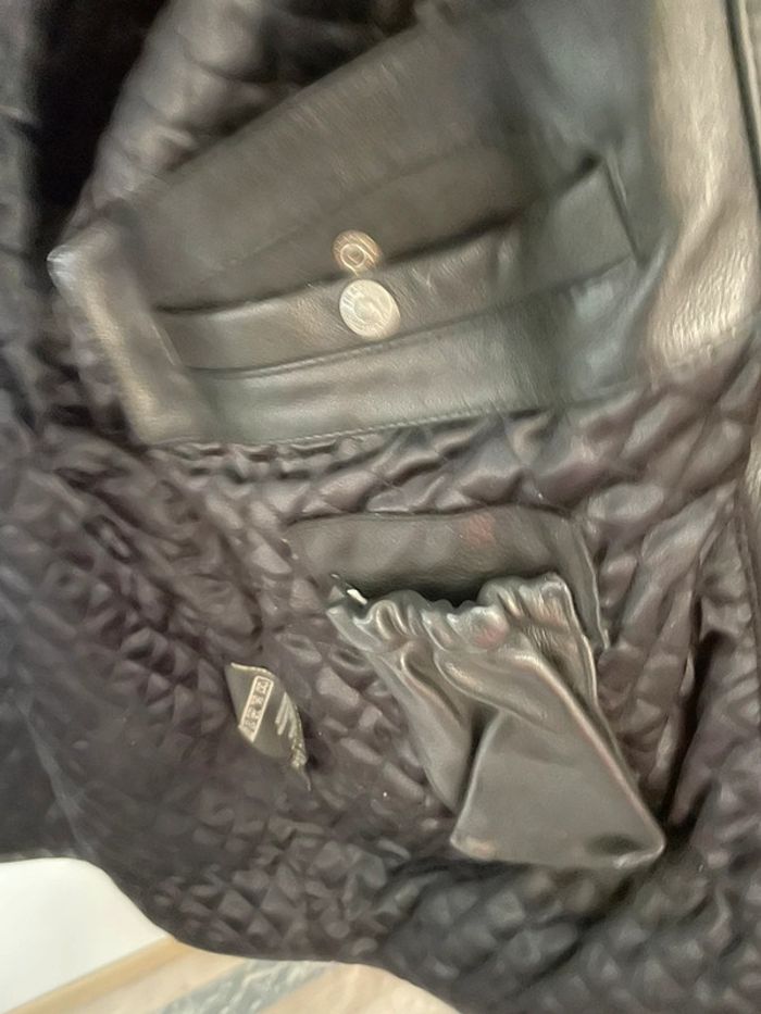 Blouson vintage homme en cuir véritable Chevignon marron années 90 taille L - photo numéro 7
