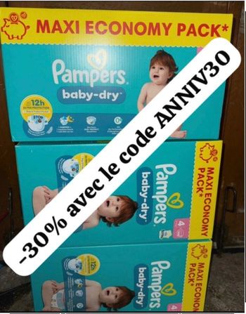  Trois  carton Couche  pampers taille 4 normale 