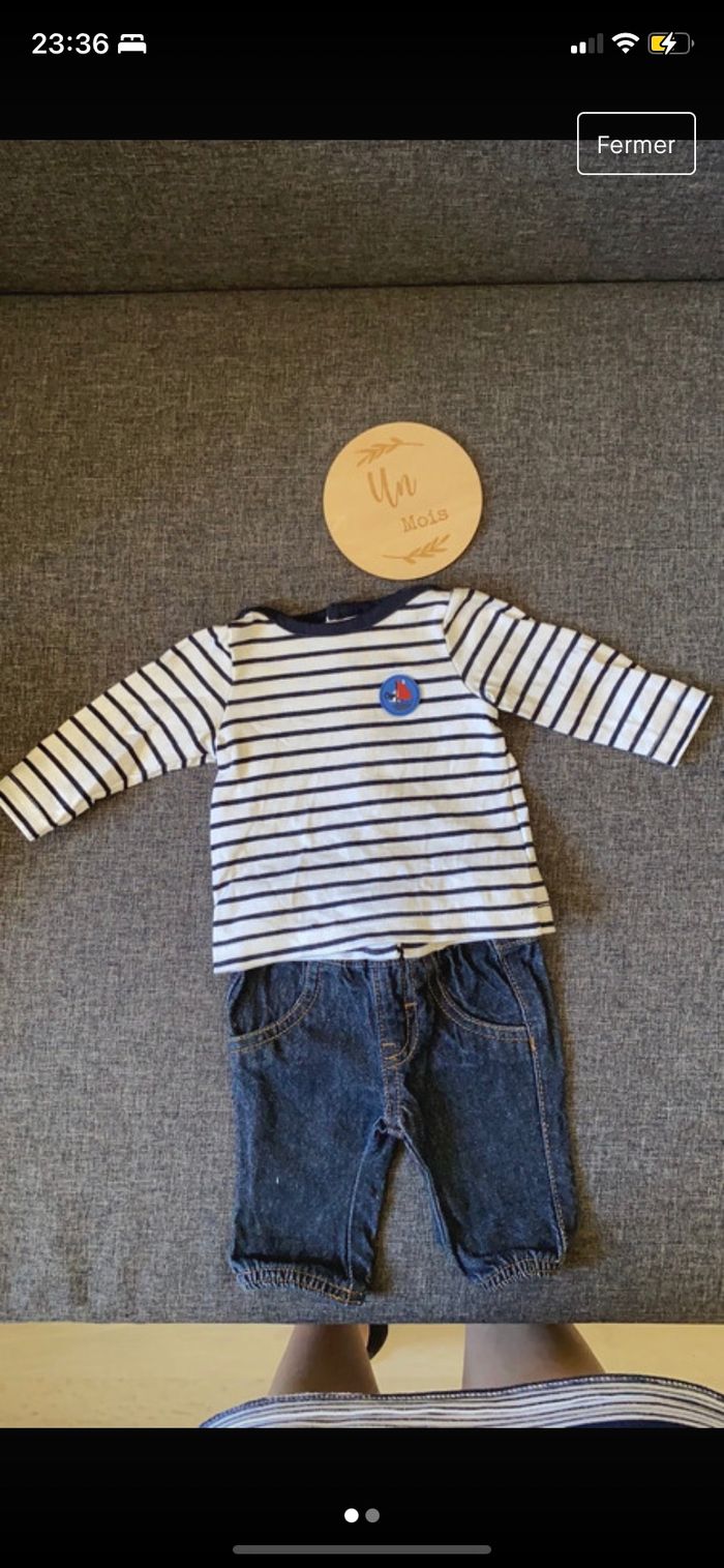 Ensemble mariniere garçon 1 mois