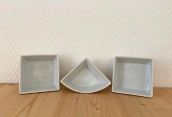 Lot de 3 coupelles apéritif en céramique blanche