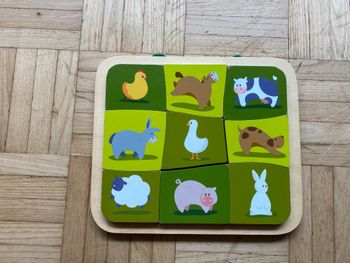 Puzzle cube en bois - Les animaux de la ferme