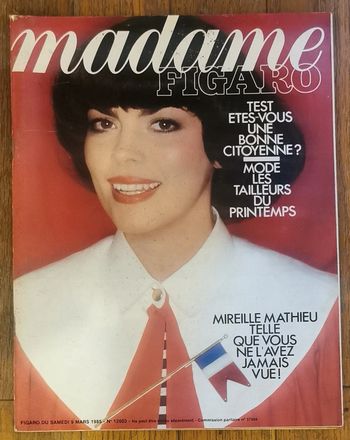 Ancien magazine Madame figaro Mireille Mathieu 1985 N°12603 vintage