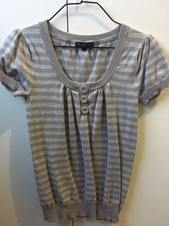 T-shirt S rayé gris