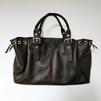 🇮🇹Sac a main 100% Cuir  Daim Chocolat verapelle🇮🇹 The genuine leather neuf