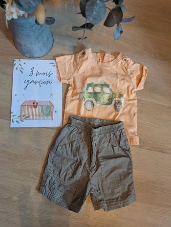 Ensemble t-shirt et short 3 mois 4x4