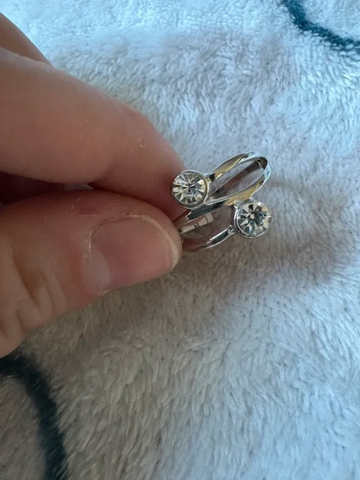 Bague argenté 2 pierres