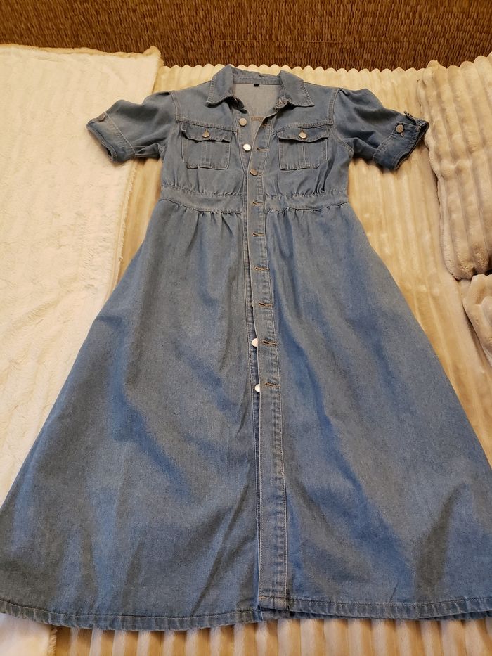 Robe longue en jean clair taille M