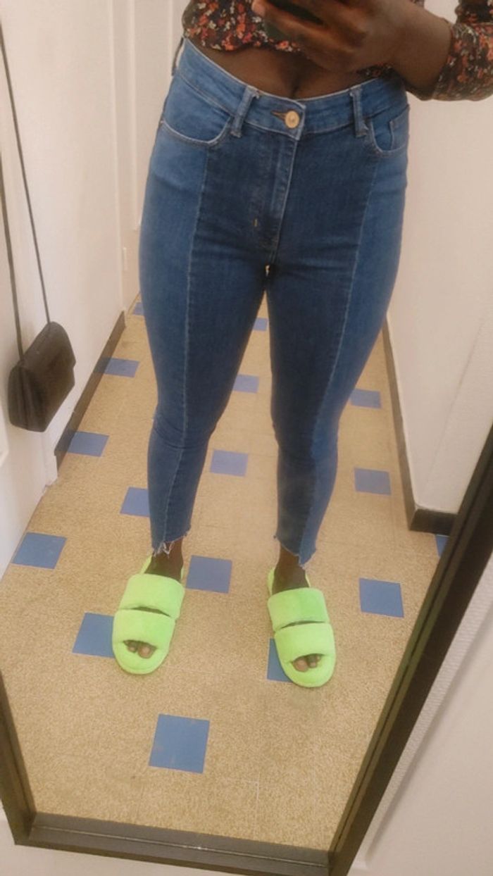 Pantalon taille haute bicolore - photo numéro 7