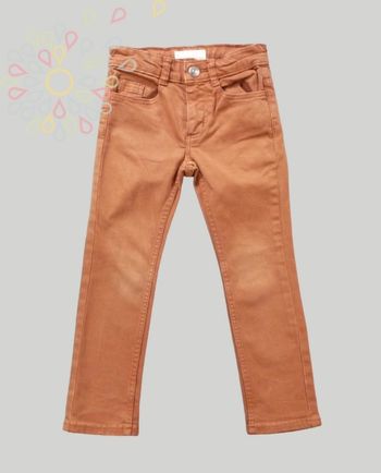 Pantalon slim denim marron Kiabi 4 ans 104 cm garçon