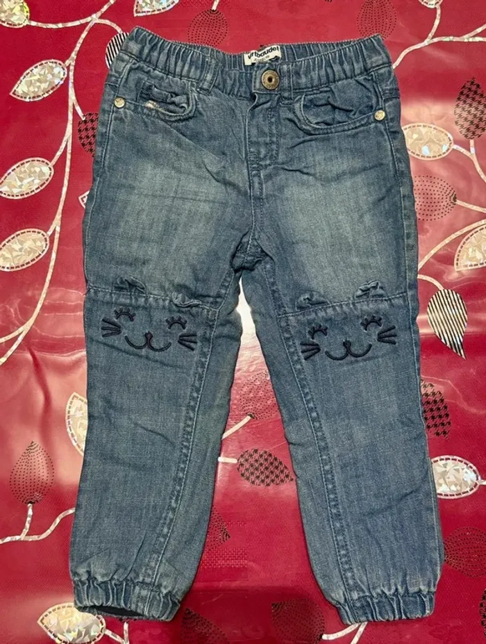 Pantalon Jeans chaud doublé fille 2 ans Vertbaudet