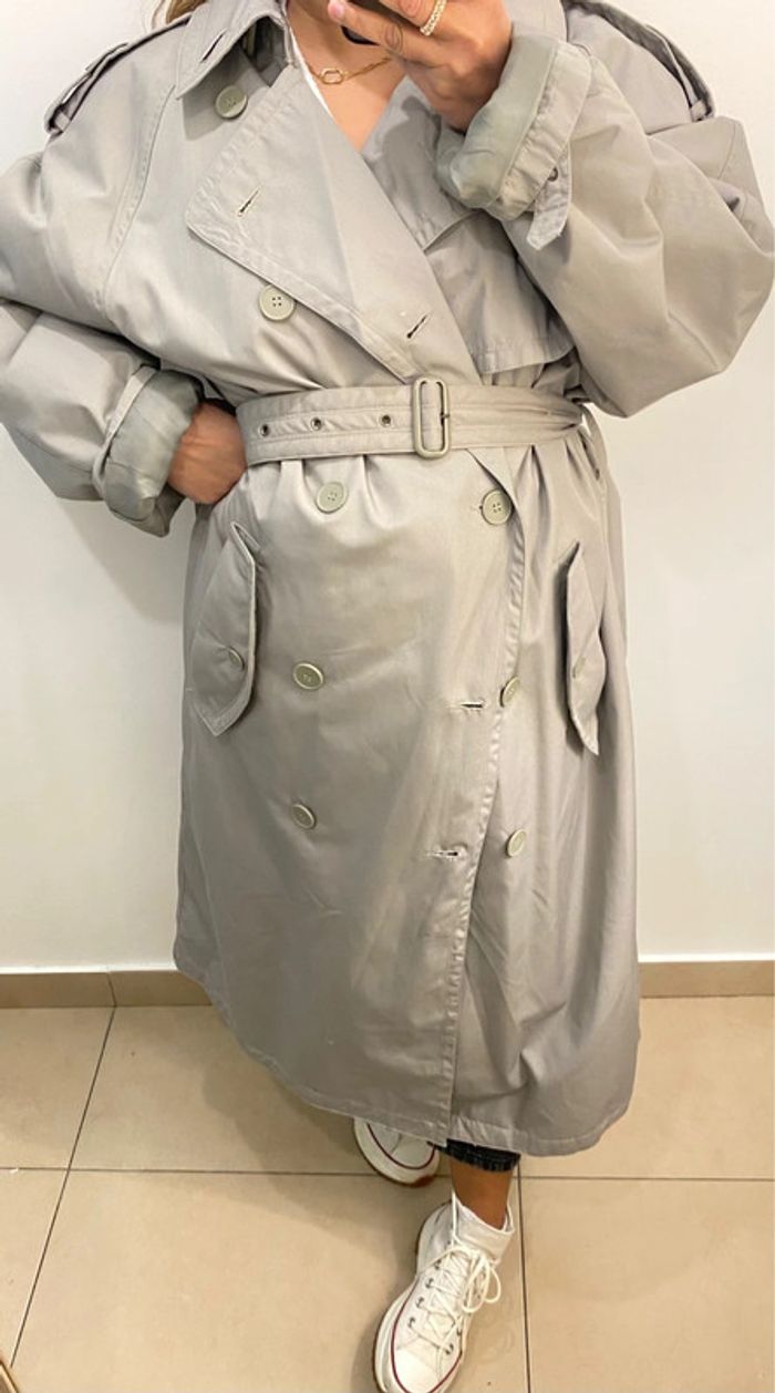 Trench Coat Long Mixte Taille 40-42 Coupe Loose - photo numéro 10