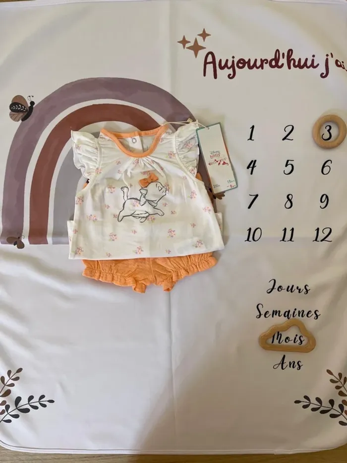 Ensemble été bébé fille - 3 mois - Orchestra Disney Baby (neuf avec étiquette) - photo numéro 4