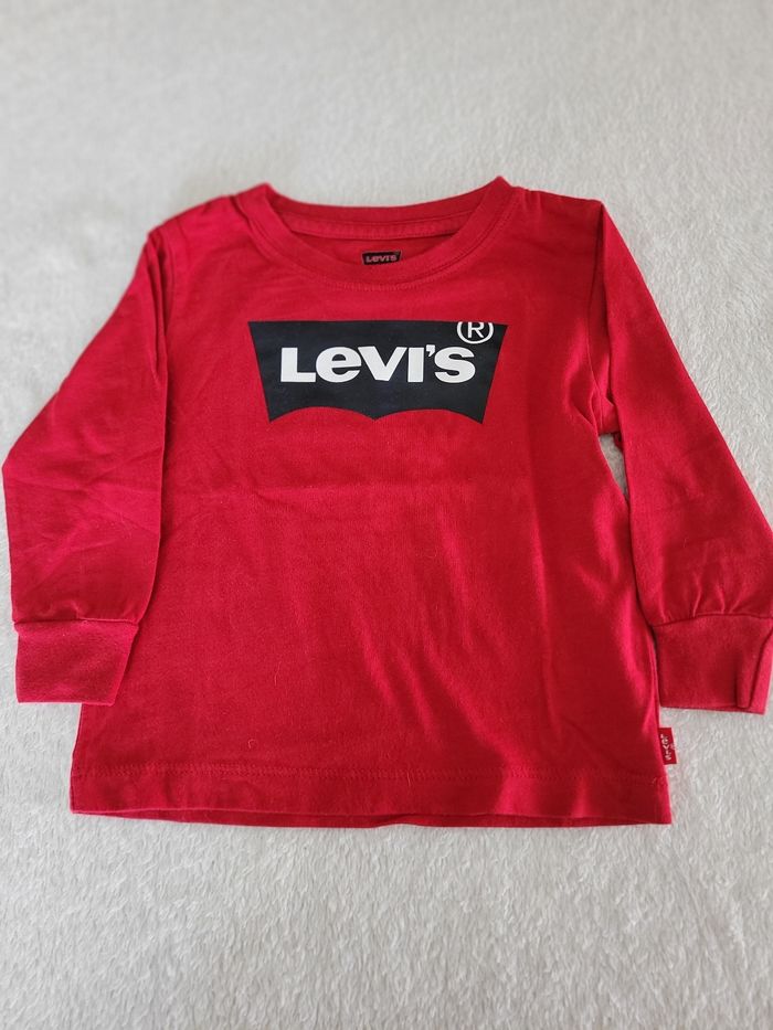 Lot tee-shirts manches longues levis 12 mois - photo numéro 4