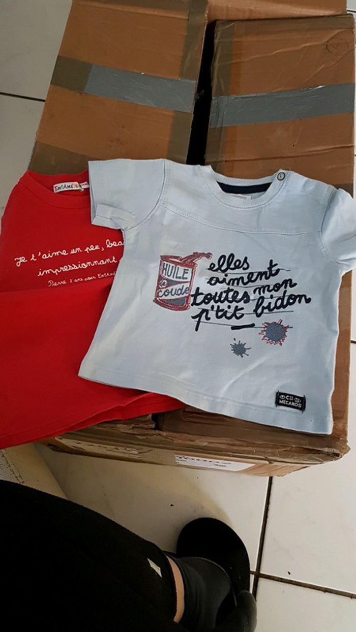 Lot 2 tee shirt 12 mois