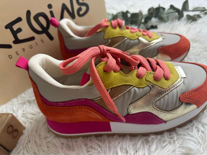 Paire de basket orange et fuchsia taille 38 Reqins - photo numéro 3