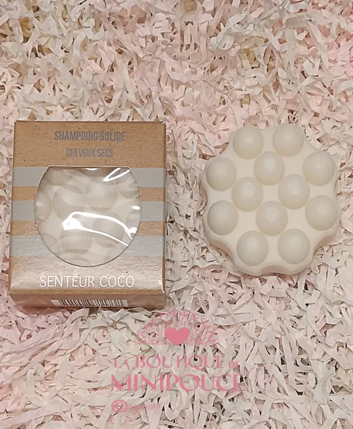 Shampoing solide (Blanc cheveux secs - Parfum coco)