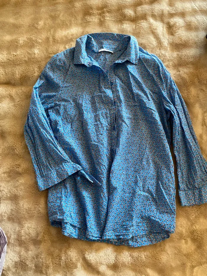 Petite chemise bleue imprimé Badminton Esprit - photo numéro 2