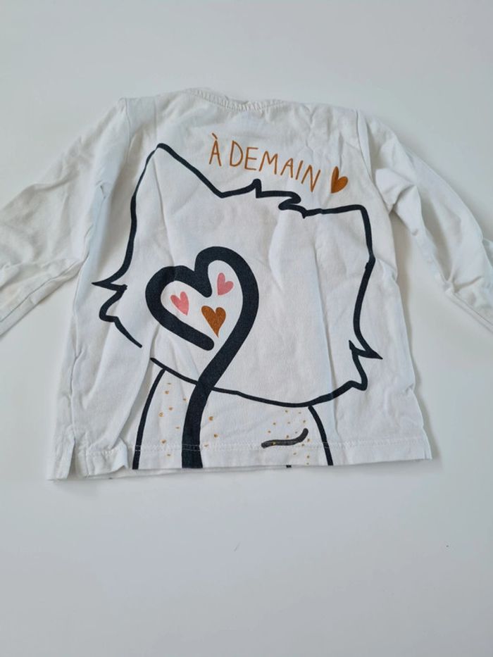 T-shirt manches longues chat gemo 18mois - photo numéro 4