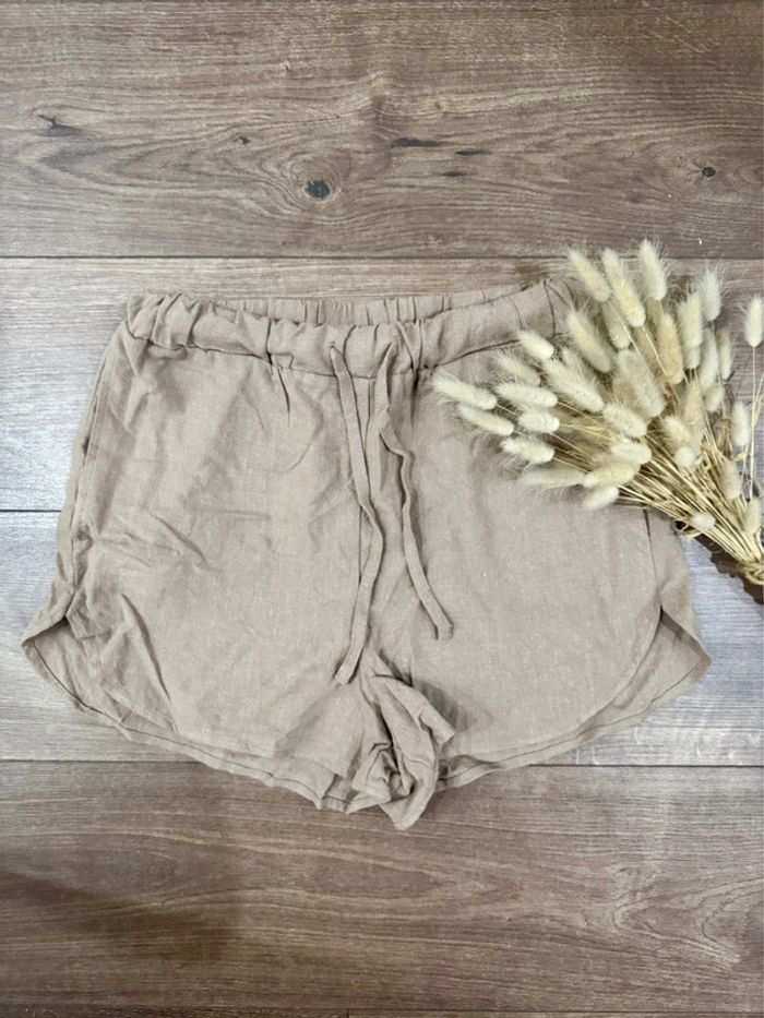 Short coton lin taille 36 EU couleur lin