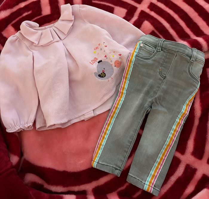 Ensemble gris et rose