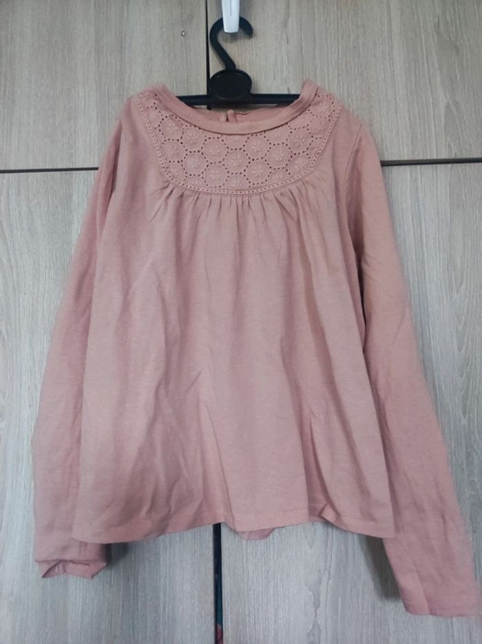 Tunique rose fleurs brodées 8 ans Vertbaudet