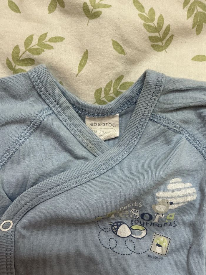 body manches longues bleu absorba ouverture devant 1 mois - photo numéro 5