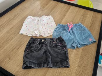 Lot de 2 short et 1 jupe 12 mois