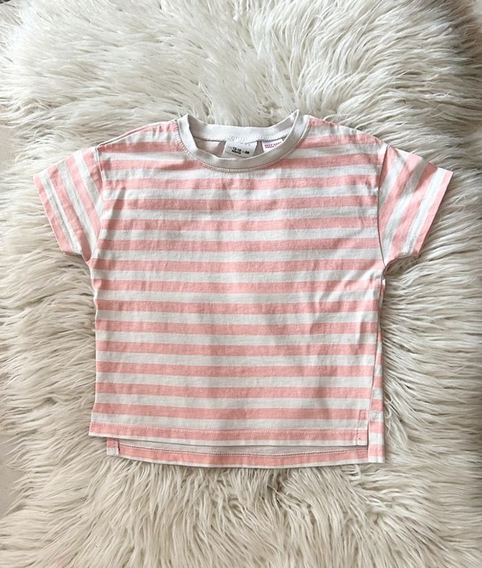 Fille 👧🏻 Tshirt zara rose saumon 12/18 mois