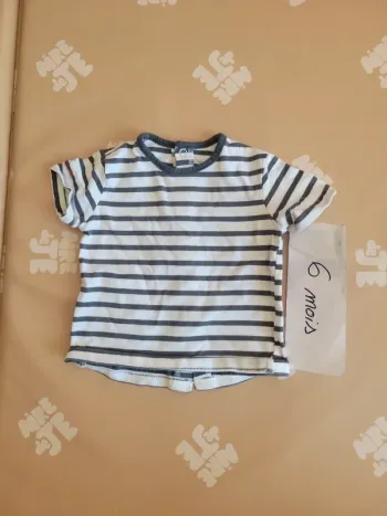 T-shirt manches courtes rayé printemps été