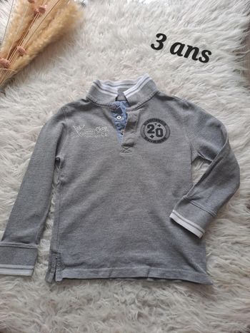 Polo gris MC 3ans