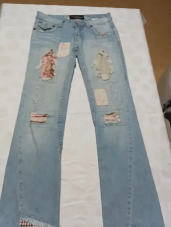 Pantalon jeans femme Vintage Avenue taille 38/40 coupe évasée pattes d' éléphants rétro vintage