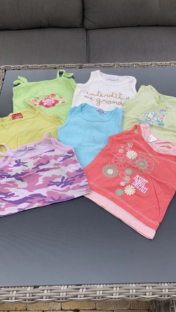 Lot débardeur vêtement bébé fille 24 mois enfant 2 ans garde robe