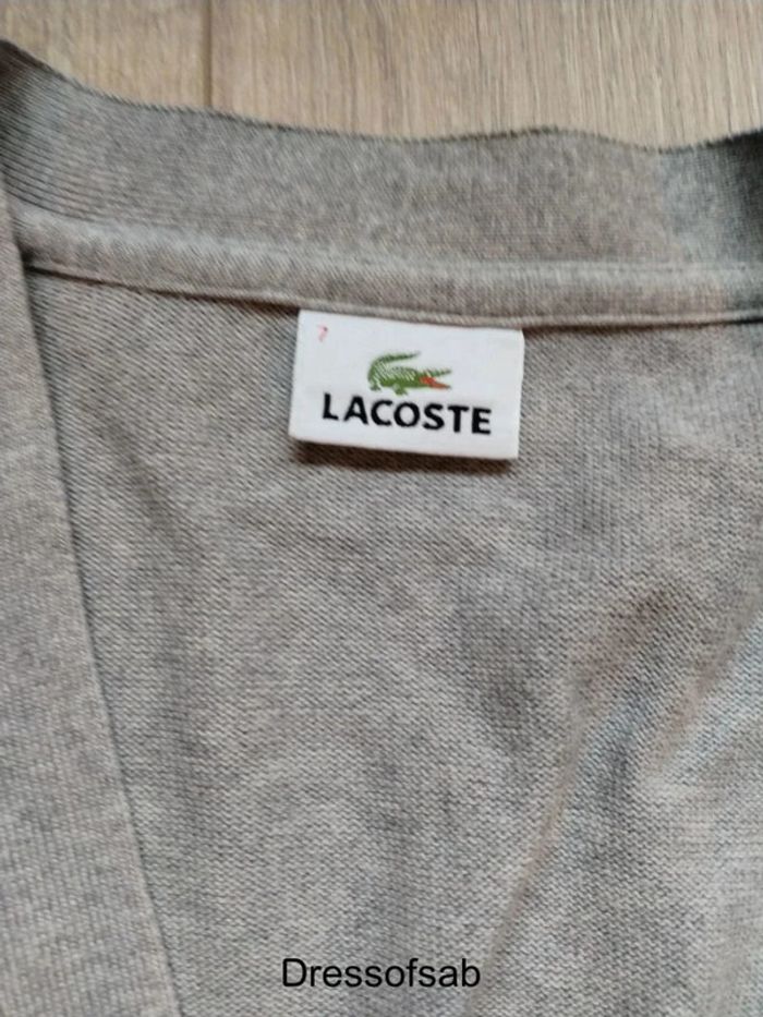Cardigan Lacoste Gris Homme - photo numéro 3