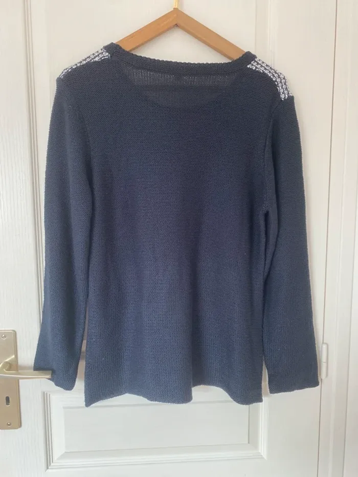 Pull épais bleu marine - photo numéro 3