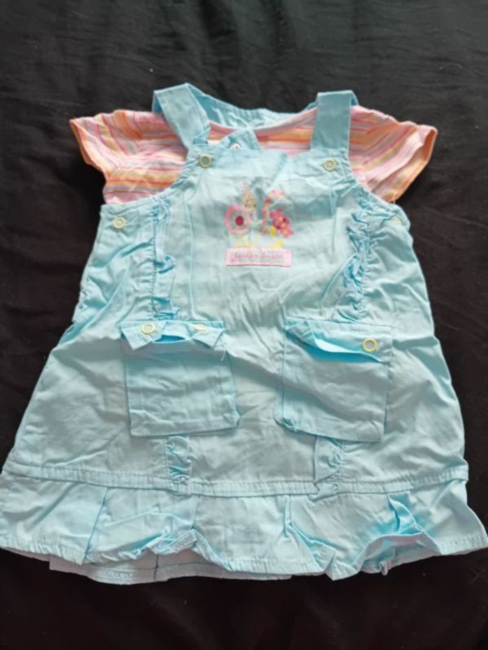 Salopette robe avec t shirt 6 mois