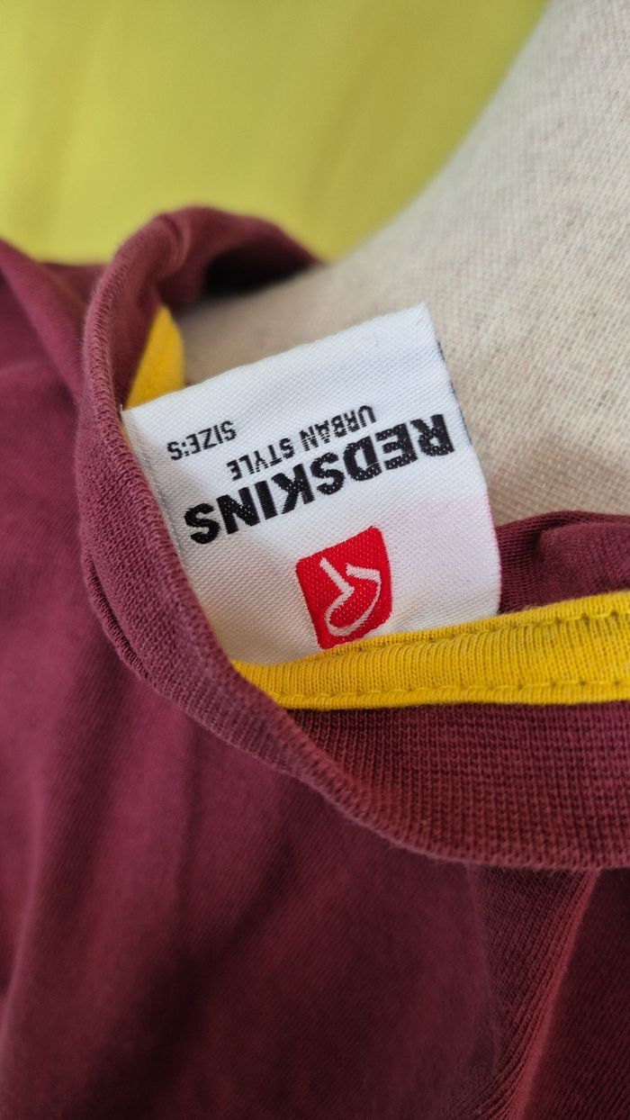 T-shirt Redskins bordeaux logo jaune  – 100 % coton - photo numéro 4