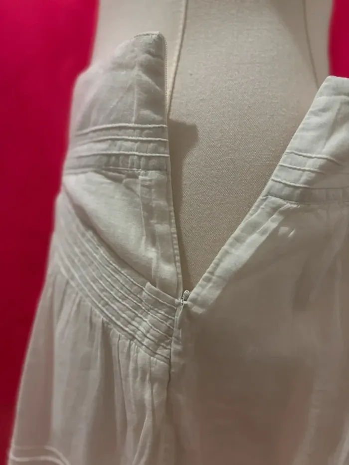 Jupe courte blanche perlée Sandro – 100% coton, taille 36, style bohème chic - photo numéro 7