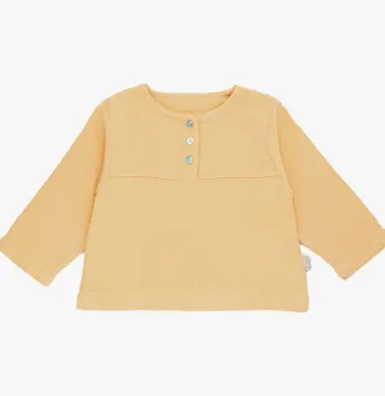 Blouse à manches longues 1 mois en coton bio Poudre Organic