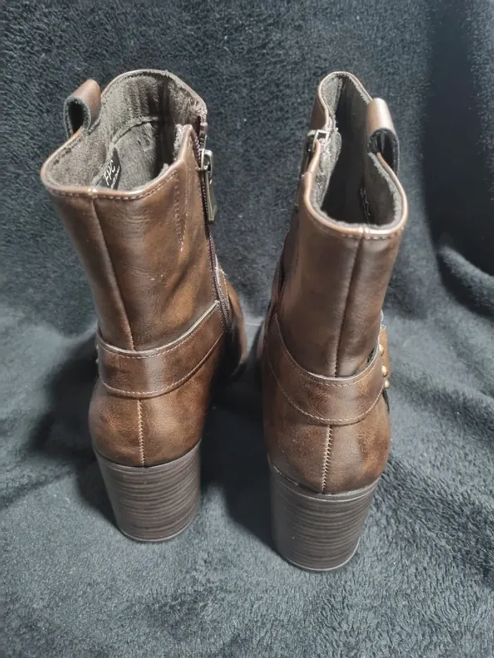 Paire De Bottines A Talon Marron - photo numéro 4