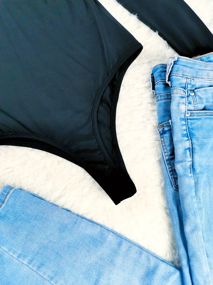 Body noir à col et épaules dénudées- T.XS ou T.34 🖤 - photo numéro 3