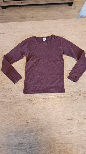 Chemisette à manches longues, mauve très foncé, Petit Bateau, 8 ans